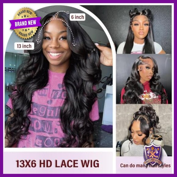 13x6 HD Lace Front Wig Human Hair 28in Body Wave Pre Plucked main image 4